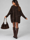 Oversized Pocket Knit Sweater Mini Dress
