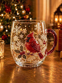 Christmas Art Glass Mug with Handle