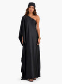 Elegant One-Shoulder Satin Maxi Dress