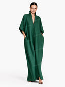 Elegant High-Neck Batwing Sleeve Maxi Dress