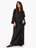 Casual Hooded Wide-Sleeve Open-Front Abaya Maxi Dress