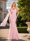Flower Design Shawl Maxi Dress