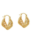 Crystal Filigree Twist Hoop Earrings