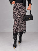 Cropped Blazer & Leopard Lace Midi Skirt Set