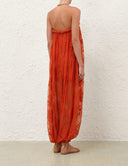 Strapless Floral Lace Loose Harem Jumpsuit
