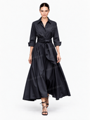 Minimalist Lace-up Design Long Sleeve Maxi Dress