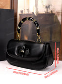 Niche Bamboo Handle Flap Shoulder Bag