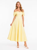 Elegant Off-the-shoulder Draped Maxi Dress