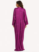 Elegant Satin Batwing Sleeve  Draped Maxi Dress