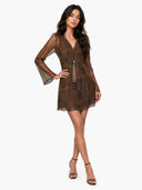 Exquisite Sequin Wavy Hemline Mini Dress