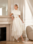 Elegant Off-Shoulder Pleated Midi Dress