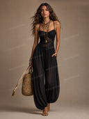 Sexy Lace Spaghetti Strap Sheer Jumpsuit