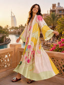 Exquisite Satin Floral Print Loose-fitting Maxi Dress