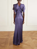 Satin Flutter Sleeve Dress