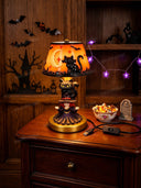 Halloween Witch Cat Table Lamp