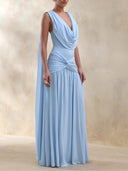 Sexy Off-Shoulder Pleated Maxi Dress