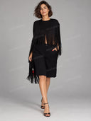 Asymmetric Fringe Top & Tailored Shorts Two Piece Set