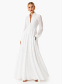 Casual Long-sleeved Pleated Maxi Dress