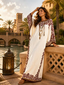 Elegant Bohemian Satin Floral Print Batwing Sleeve Maxi Dress