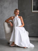 Elegant Halter Neck Top & Wide-Leg Pants Two-Piece Set
