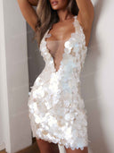 Sexy Halter Neck Sequin Mini Dress