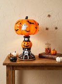 Halloween Pumpkin Stained Glass Table Lamp