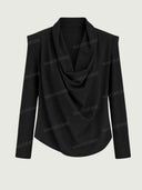 Modern Draped Cowl Neck Top & Wide Leg Pants Set