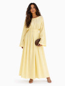 Elegant Pleated Long Sleeve Pocket Maxi Dress