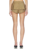 Military Style Peplum Jacket & High Waist Shorts Two Piece Set