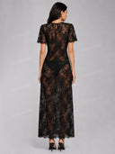 Tailored Blazer & Lace Maxi Dress Set