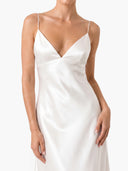 Elegant Satin Scarf Maxi Dress
