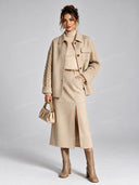 Cable Knit Sleeve Button Front Jacket