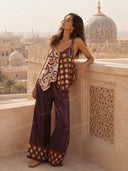 Printed Sling Top And Wide Leg Pants Set