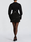 Elegant Button Front Blazer Mini Dress