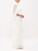 One‑Shoulder Draped Ruched Maxi Dress