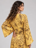 Casual Paisley Print V-Neck Bell Sleeve Maxi Dress