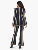 Minimalist Vertical-Stripe Knit Two-Piece Set