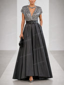 Elegant Sequin Top & Tulle Skirt Belted Party Two-Piece Set