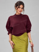 Casual Sweater & Lace Trim Asymmetric Maxi Skirt Two Piece Set