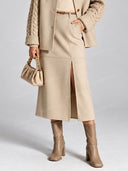 Cable Knit Sleeve Button Front Jacket