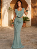 Sexy Lace Corset Top & Draped Maxi Skirt Set