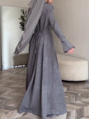 Elegant Stand Collar Long Sleeve Top & Pant Two-Piece Set