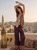 Printed Sling Top And Wide Leg Pants Set