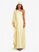 Elegant One-Shoulder Satin Maxi Dress