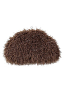 Stylish Long Curly Plush Oversized Clutch Bag