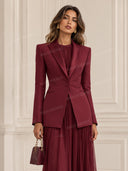 Tailored Blazer & Chiffon Maxi Dress Prom Set