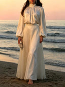 Elegant Jacquard Satin Two-Piece Skirt Set
