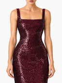 Shiny Sling Midi Dress