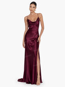 Elegant Green Draped Neckline Maxi Dress