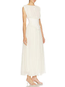 Elegant Sleeveless Ruched Chiffon Maxi Dress